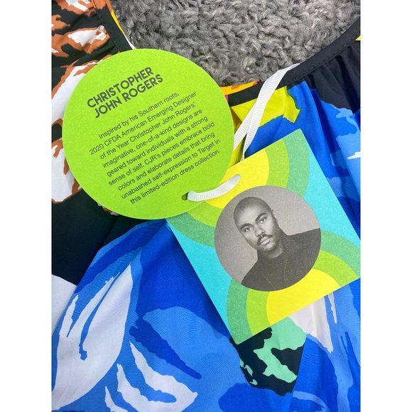 NWT Christopher John Rogers x Target Floral Puff Sleeve Dress High Low Large - Picture 10 of 15